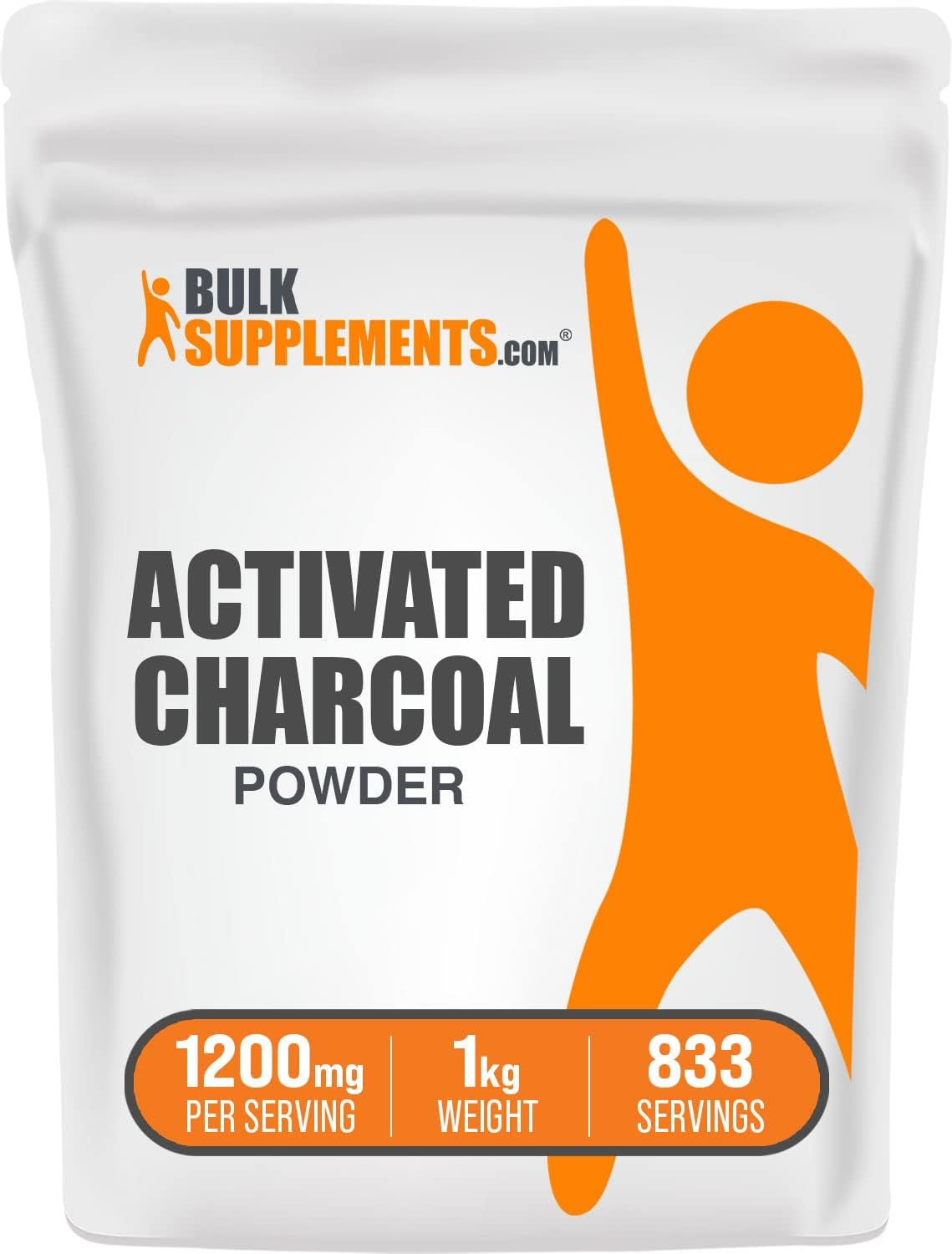 Bulksupplements.Com Activated Charcoal Powder - from Coconut Charcoal, Charcoal Powder for Teeth Whitening - Vegan & Gluten Free - 1200Mg per Serving, 1Kg (2.2 Lbs) (Pack of 1) 