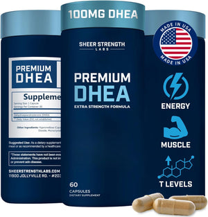 DHEA Supplement for Men DHEA 100Mg - Pure DHEA Supplement for Men for Strength and Hormone Balance - DHEA Supplement for Women and Men - High Purity Enhanced Absorption 60 SV USA