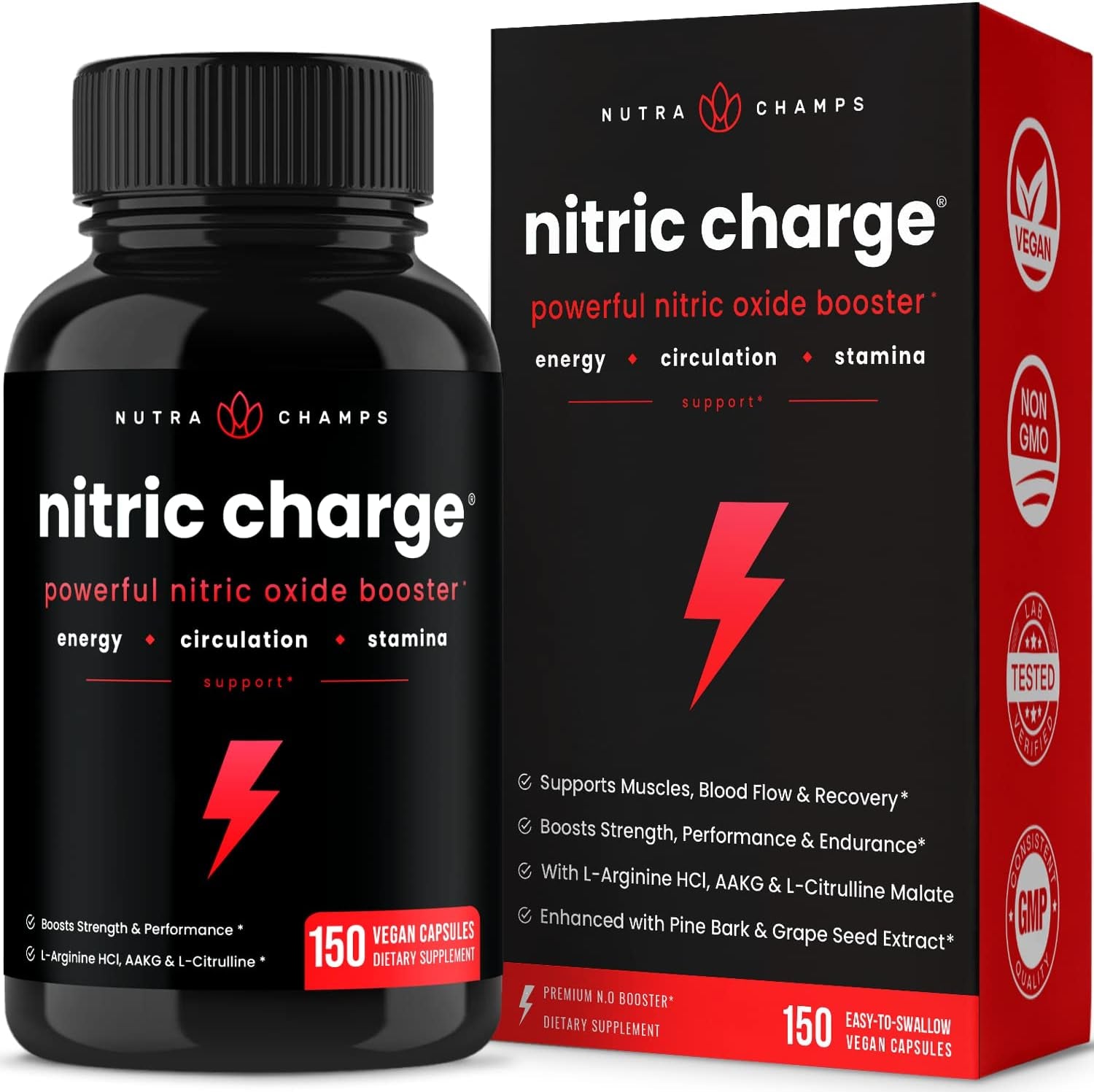 Nitric Oxide Supplement | L-Arginine, L Citrulline Malate, AAKG, Pine Bark, Grape Seed Extract | Extra Strength Nitric Oxide Booster | Nitric Oxide 
