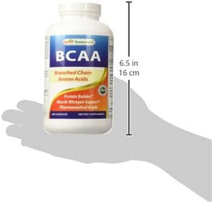 Best Naturals BCAA Branch Chain Amino Acid, 3200Mg per Serving, 400 Capsules - Pharmaceutical Grade - 100% Pure Instantized Formula | Pre/Post Workout Bodybuilding Supplement | Boost Muscle Growth