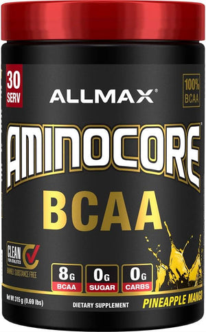 ALLMAX Nutrition AMINOCORE BCAA Powder, 8.18 Grams of Amino Acids, Intra and Post Workout Recovery Drink, Gluten Free, Sweet Tea, 945 G