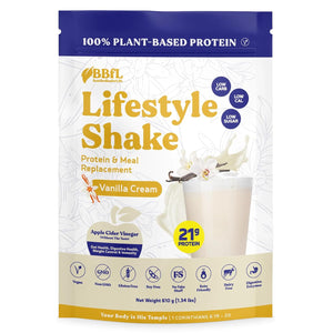 Meal Replacement Shakes, 21G Protein, Vegan Plant Based Protein Powder, Apple Cider Vinegar, ﻿Digestive Enzymes, All in One Shake for Women & Men (15 Servings, Vanilla Cream)