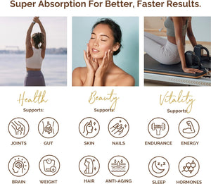 Premium Marine Collagen Powder with Type I II III and IV Hydrolyzed Peptides for Women Men Sustainably Sourced Wild Fish Unflavored Certified Halal Kosher - 4 Month Supply (Price 3 Months)