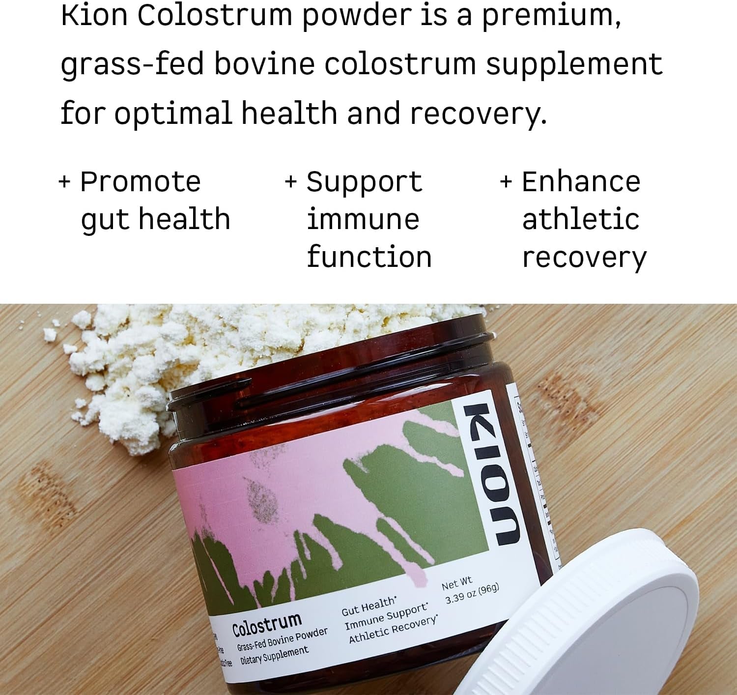 Kion Colostrum | Grass-Fed Bovine | Gut Health and Immune Support | 30 Servings 