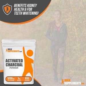 Bulksupplements.Com Activated Charcoal Powder - Coconut Charcoal, Charcoal Powder for Teeth Whitening - Activated Charcoal Odor Absorber, Vegan & Gluten Free - 1200Mg per Serving, 100G (3.5 Oz)