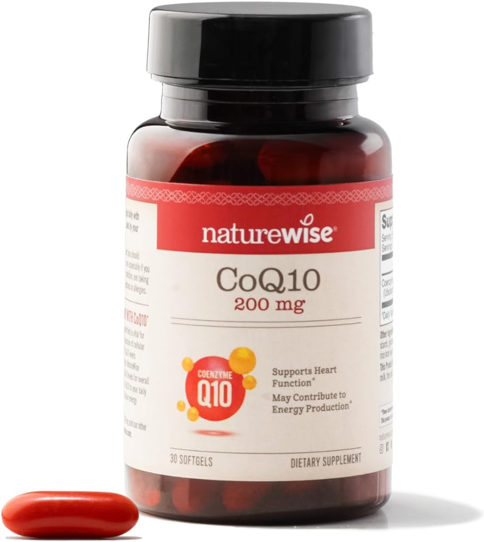 Naturewise Coq10 100Mg Softgels, High Absorption Coq10 with Bioperine Black Pepper - Antioxidant for Heart Health + Cellular Energy - Vegan, Non-Gmo, 