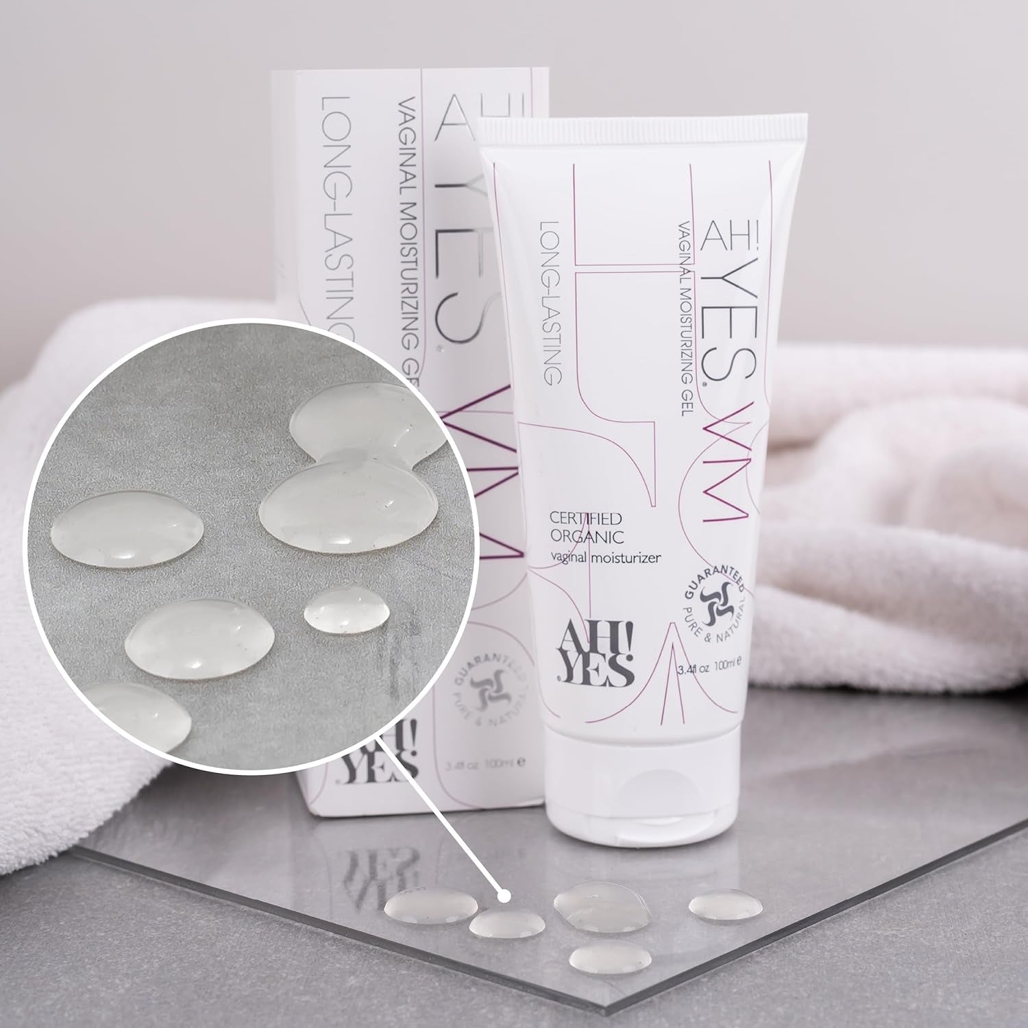 AH! YES® VM Water Based Vaginal Moisturizer | Long Lasting & Fast Acting for Vaginal Dryness & Irritation | Ph Matched | Estrogen Free | Certified Organic & Natural (30 X 0.17 Fl Oz Applicators) 