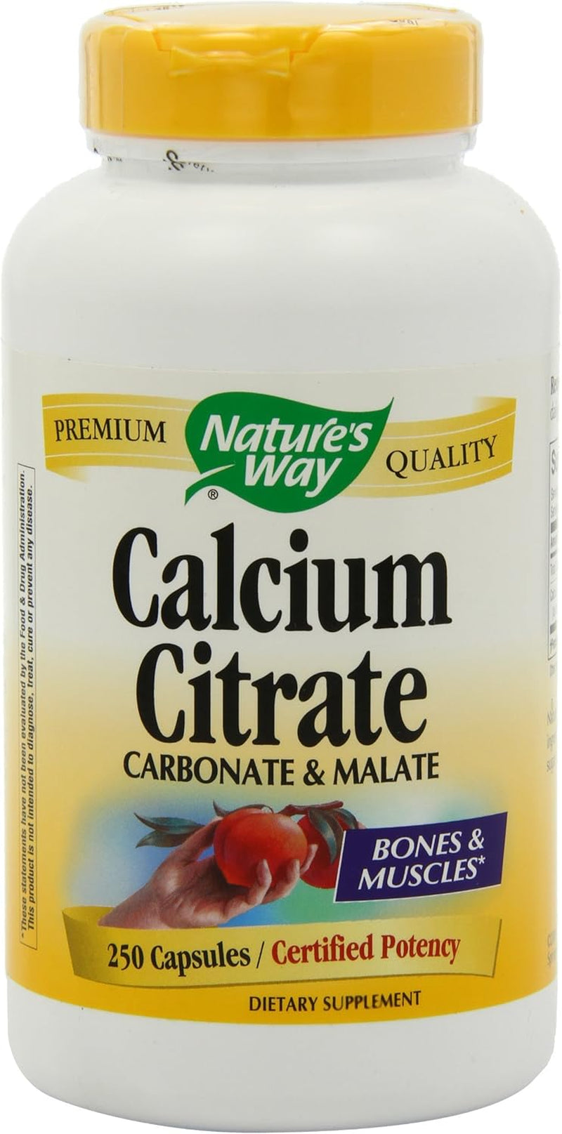 Nature'S Way Calcium Citrate - 500 Mg Calcium per 2-Capsule Serving - for Bone Health & Muscle Function* - Blend of Citrate, Carbonate & Malate - Gluten Free - 250 Capsules (2 Pack)