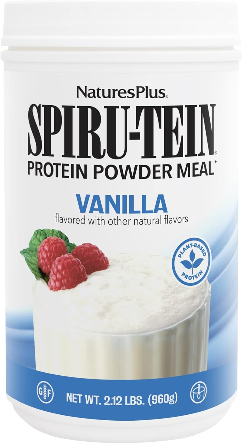 Naturesplus SPIRU-TEIN, Vanilla - 2.12 Lbs - Spirulina Protein Powder - Vitamins & Minerals for Energy - Vegetarian, Gluten Free - 32 Servings 