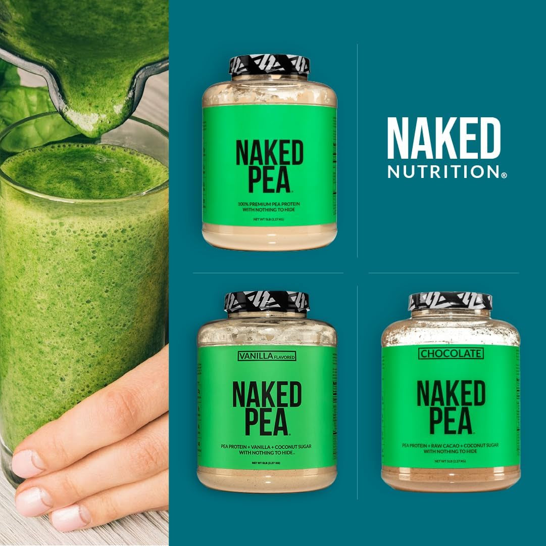 NAKED Pea - 5LB 100% Pea Protein Powder from North American Farms - Unflavored Vegan Pea Protein Isolate - Plant Protein Powder, Easy to Digest - 76 Servings 