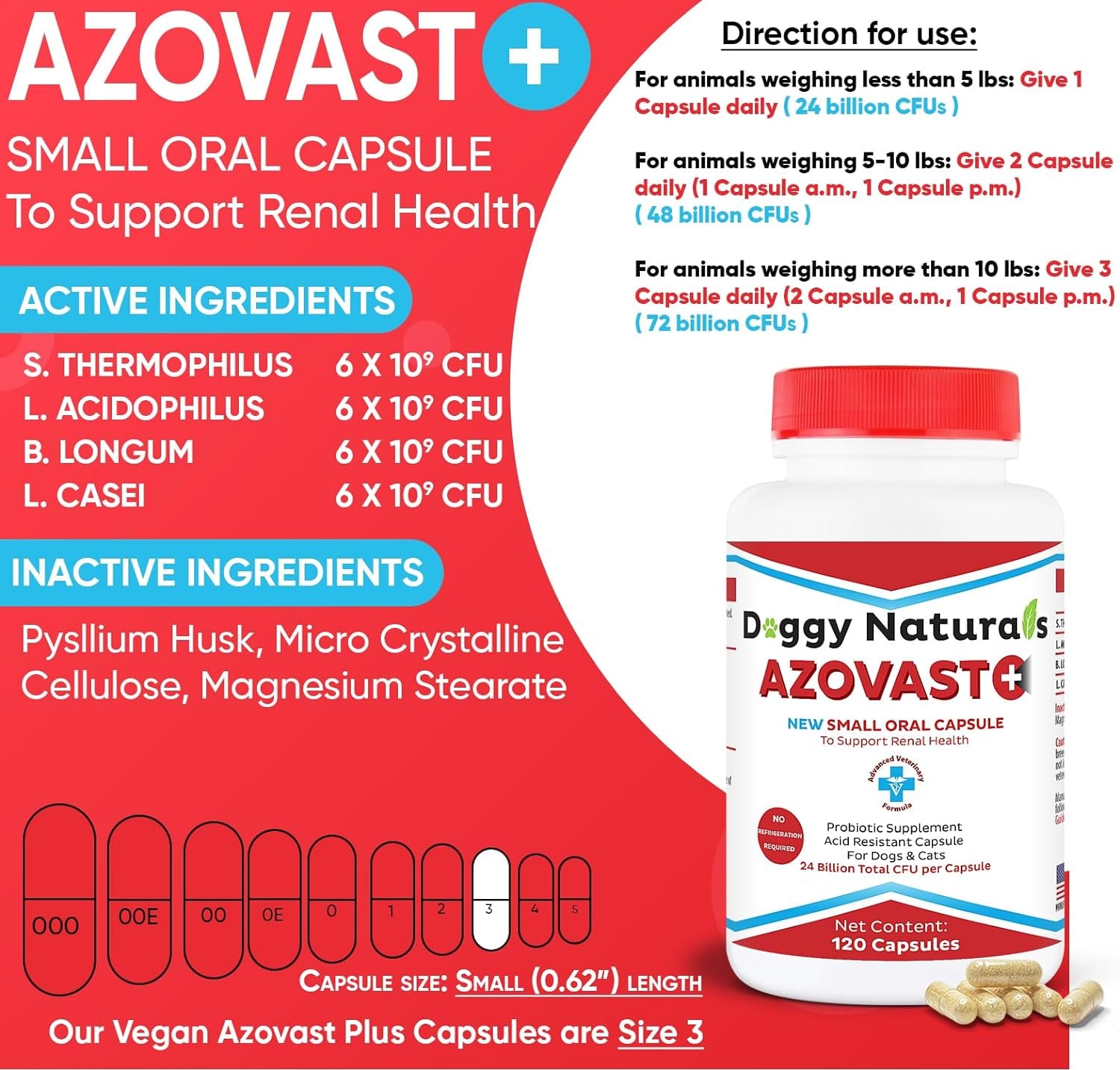 Azovast Powder Kidney Restores & Kidney Powder for Dogs & Cats, (4 Oz) - (175 Scoop/Jar) NO Refrigeration Required - Help Support Kidney Function & Manage Renal Toxins (Made in U.S.A) (4 Oz)