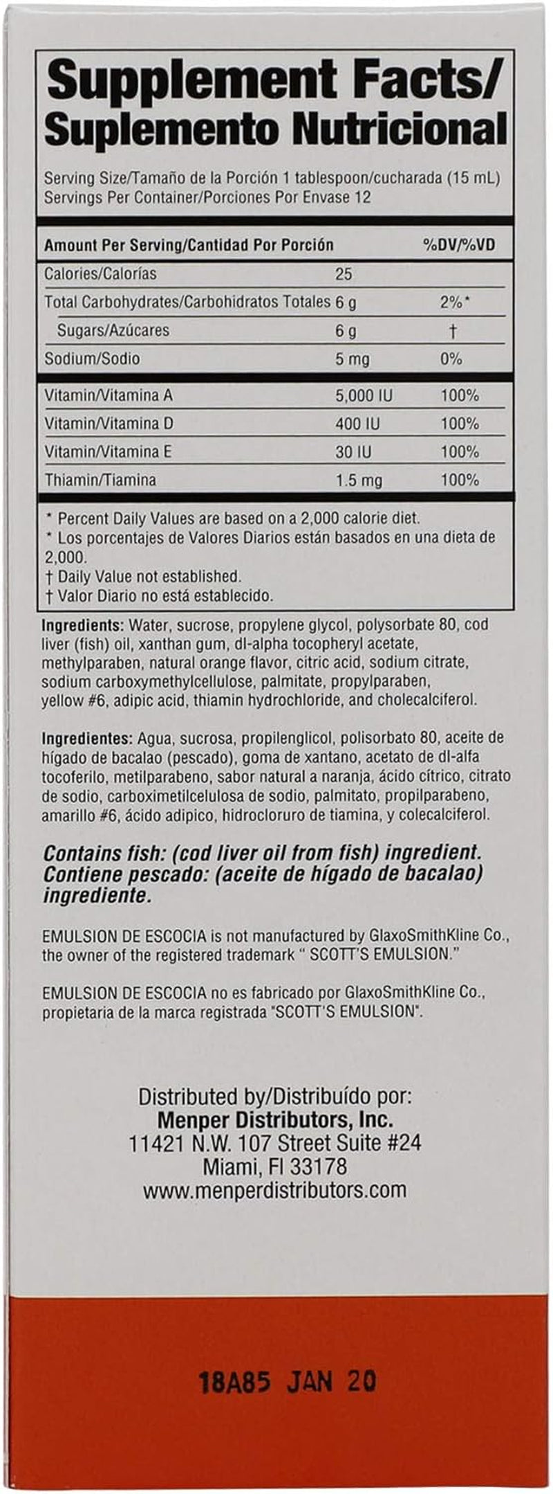 Cod Liver Oil Liquid, Cherry, Fish Oil Liquid with Vitamins A, D, E & B1 for Kids & Adults, Immune & Bone Health, Omega-3, 2 Pack (6.5 Fl Oz Each) 