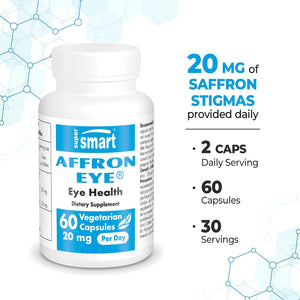 '- Affron Eye 20Mg per Day - Saffron Supplement 3% Crocin - Saffron Stigma Extract (Crocus Sativus) - Eye Vitamins - Macular Support | Non-Gmo & Gluten Free - 60 Vegetarian Capsules
