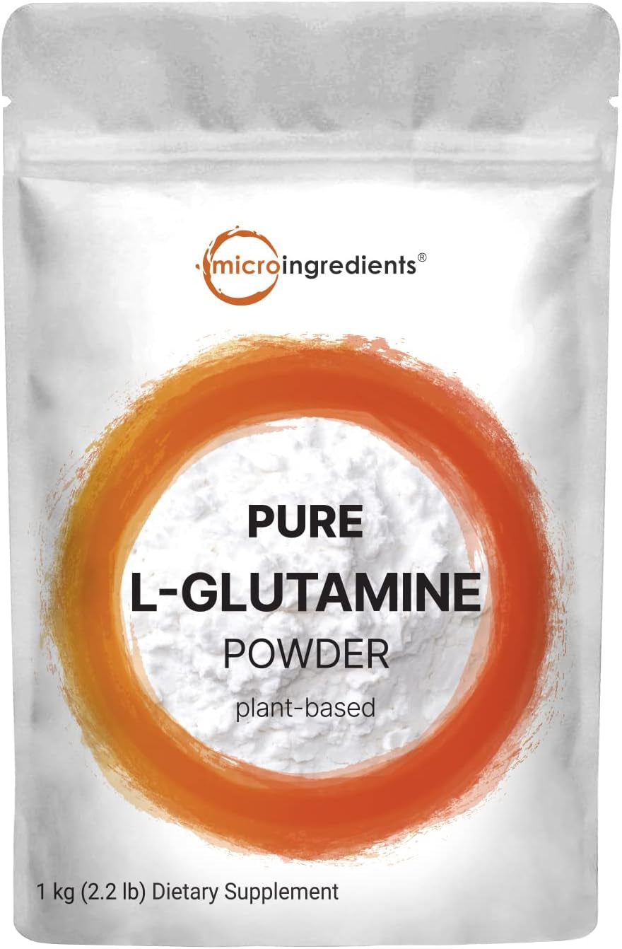 L Glutamine Powder Gut Health, 1Kg, 100% Pure, Free Form - Unflavored- Vegan Friendly, No Filler, No Additives, Supports Muscle Recovery, Post Workout 