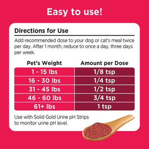 Solid Gold Cranberry Supplement for Dogs & Cats for Urinary Tract Health - Berry Balance UTI + Bladder + Kidney Support for Cats and Dogs with Antioxidants - Cranberry Powder - 3.5 Oz