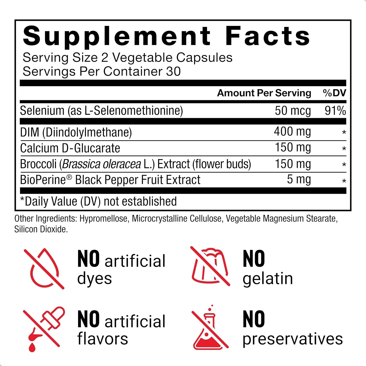 DIM Max, DIM Supplement for Men to Support Hormone Balance and Estrogen Balance, Maximum Strength Diindolylmethane, Superior Absorption, 400Mg, 60 Capsules