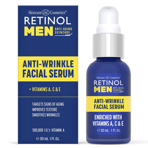 Retinol Men’S Anti-Wrinkle Facial Serum – the Original Retinol Anti-Aging Men’S Formula for Younger Looking Skin – Vitamin-Enriched to Smooth Fine Lines & Wrinkles, Improve Tone & Promote Firmness 
