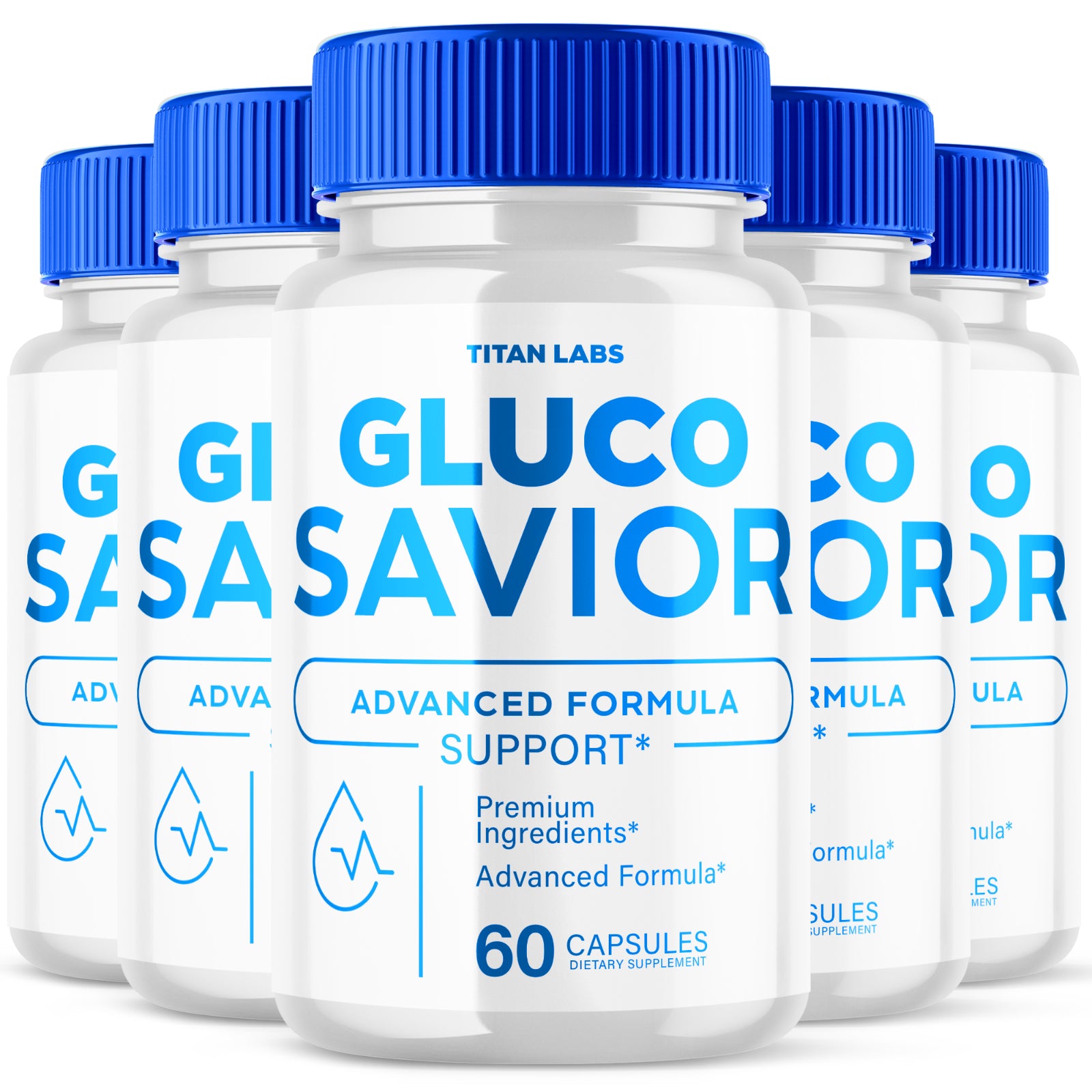 (5 Pack) Gluco Savior, Gluco Savior Advanced Blood Sugar Support (300 Capsules) 