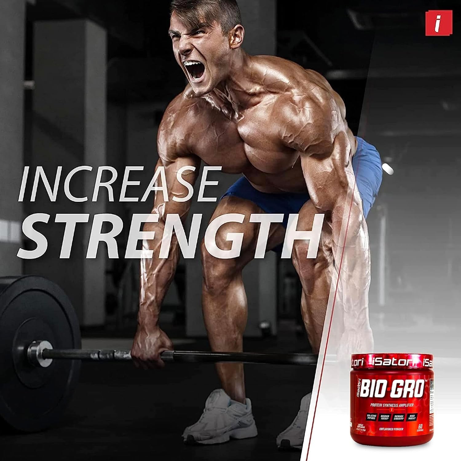 Isatori Bio-Gro Vanilla Ice Cream (60 Servings) & Bio-Active Whey Protein Powder Unflavored (30 Servings)