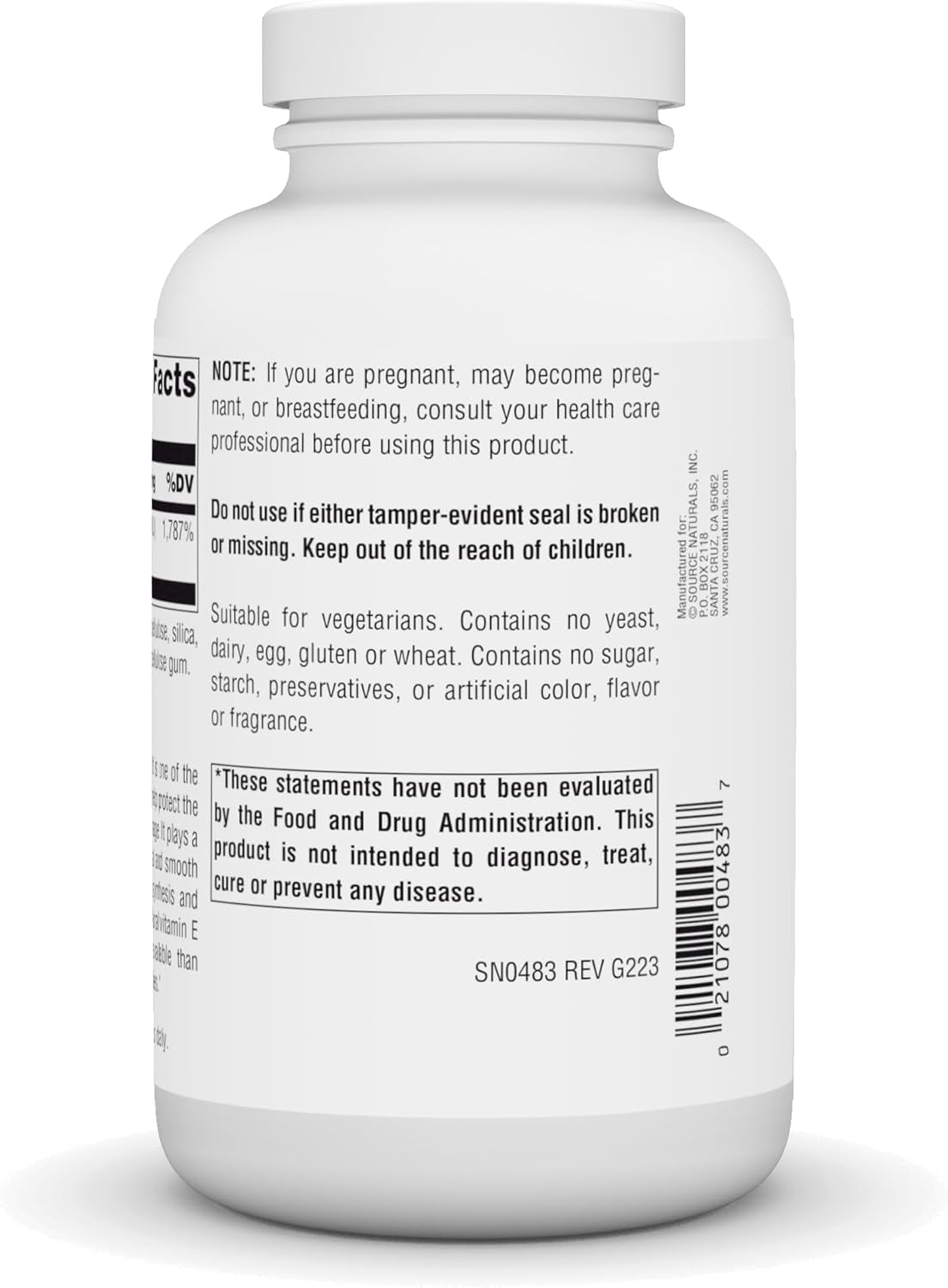 Source Naturals Vitamin E, 400 Iu Fat-Soluble Antioxidant - 50 Tablets