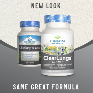 Ridgecrest Herbals Clearlungs Sport, Oxygen Intake and Lung Support Formula with Cordyceps, Rhodiola, Eleuthero (60 Vegan Caps, 30 Serv)