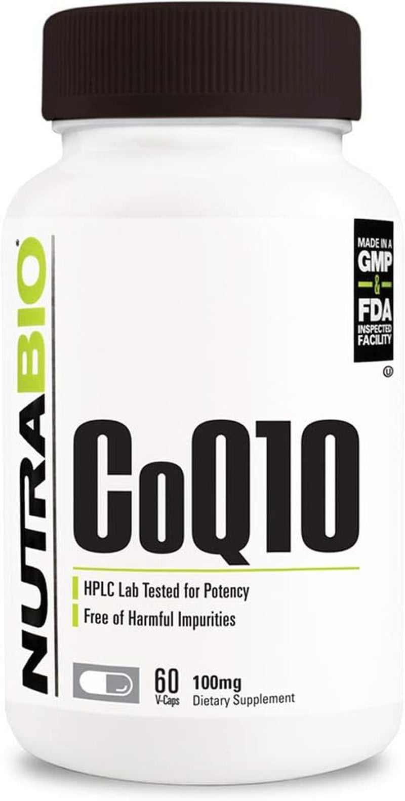 Nutrabio Coq10 Dietary Supplement, Healthy Heart Function & Cellular Energy Production, 100Mg - 60 Capsules 