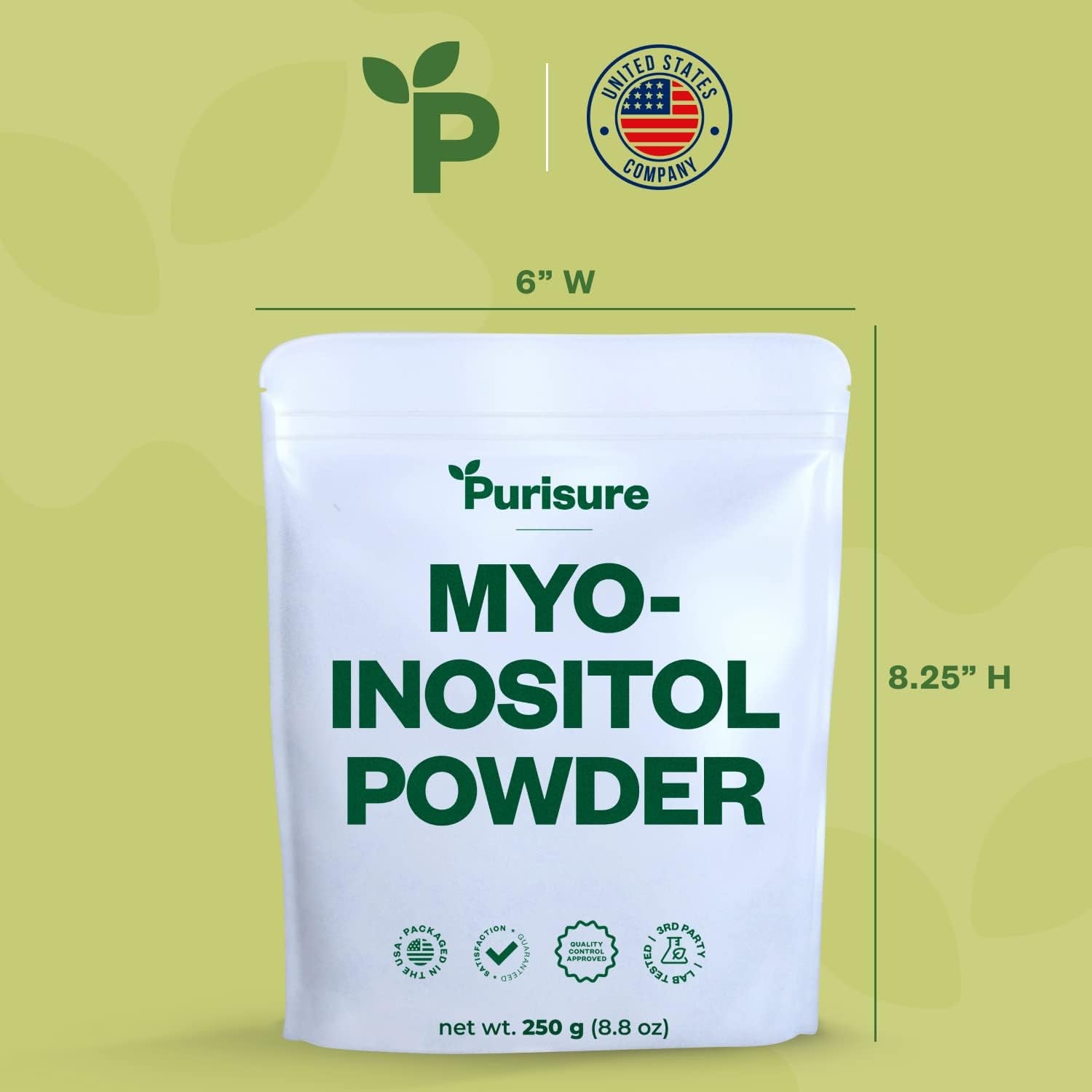 Myo-Inositol Powder, 250G, Fertility, Hormonal Balance and Ovarian Support, Pure Inositol Powder, Myo Inositol Supplement to Support Energy and Brain Wellness, Vegan, Non-Gmo, 500 Servings 