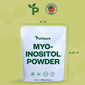 Myo-Inositol Powder, 250G, Fertility, Hormonal Balance and Ovarian Support, Pure Inositol Powder, Myo Inositol Supplement to Support Energy and Brain Wellness, Vegan, Non-Gmo, 500 Servings 