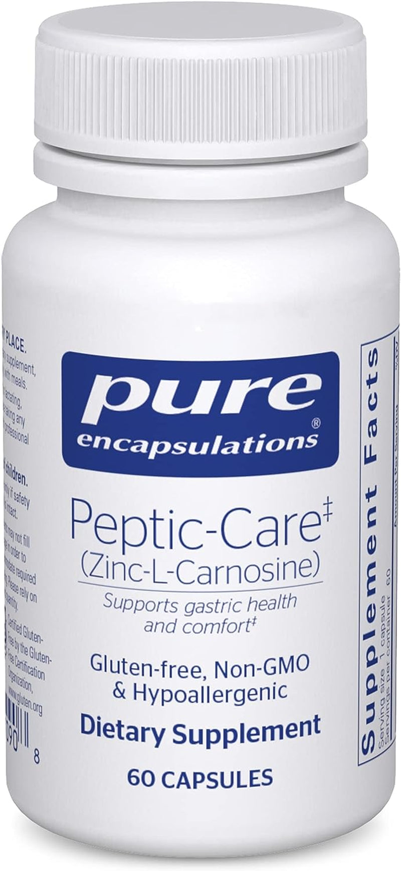 Peptic-Care - Zinc-L-Carnosine - Gut Health & Antioxidant Supplement - Supports Gastric Health* - Vegan & Gluten-Free - 60 Capsules