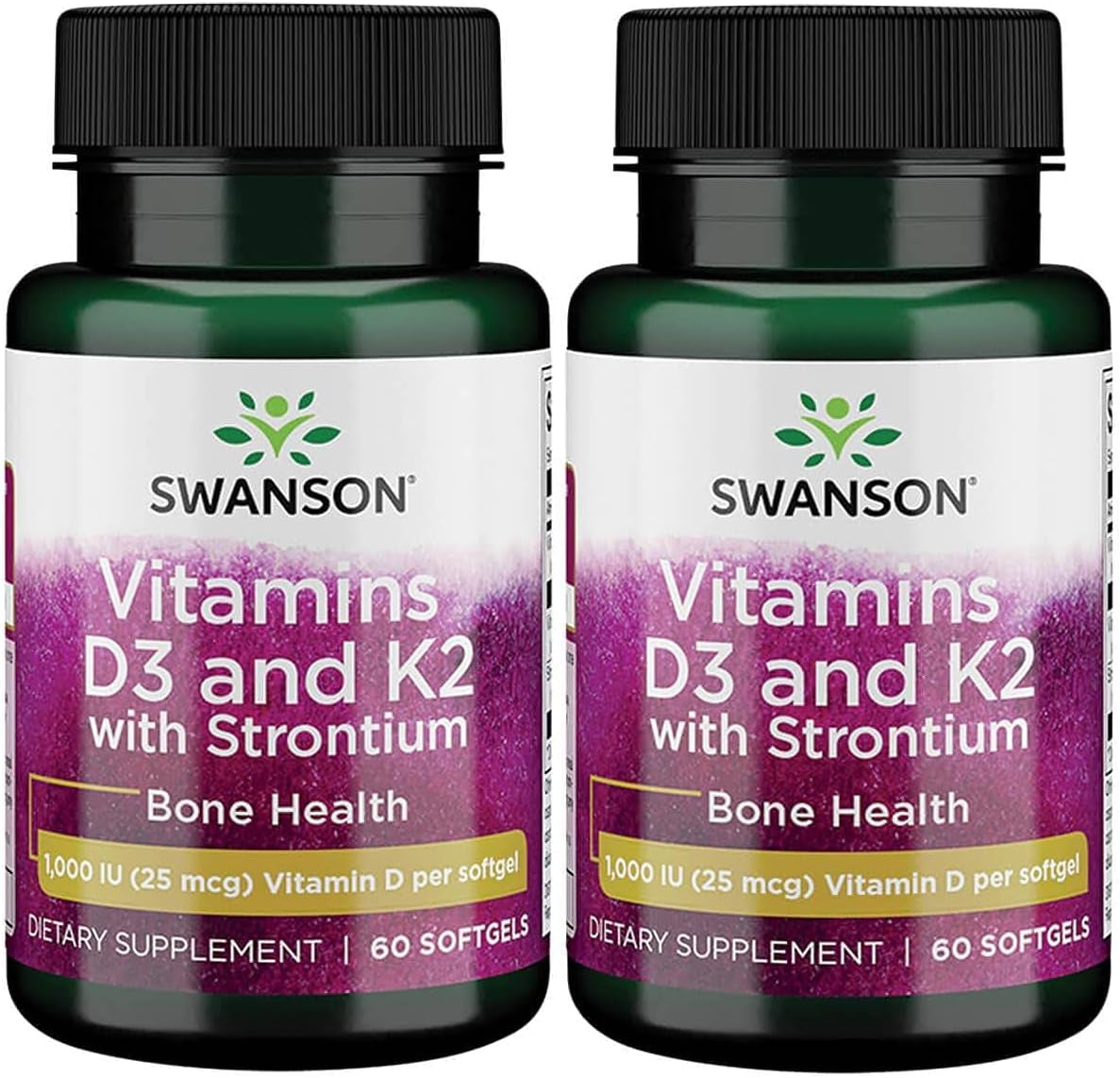 Swanson Strontium Complex with Vitamins D-3 & K-2 60 Sgels (3 Pack)