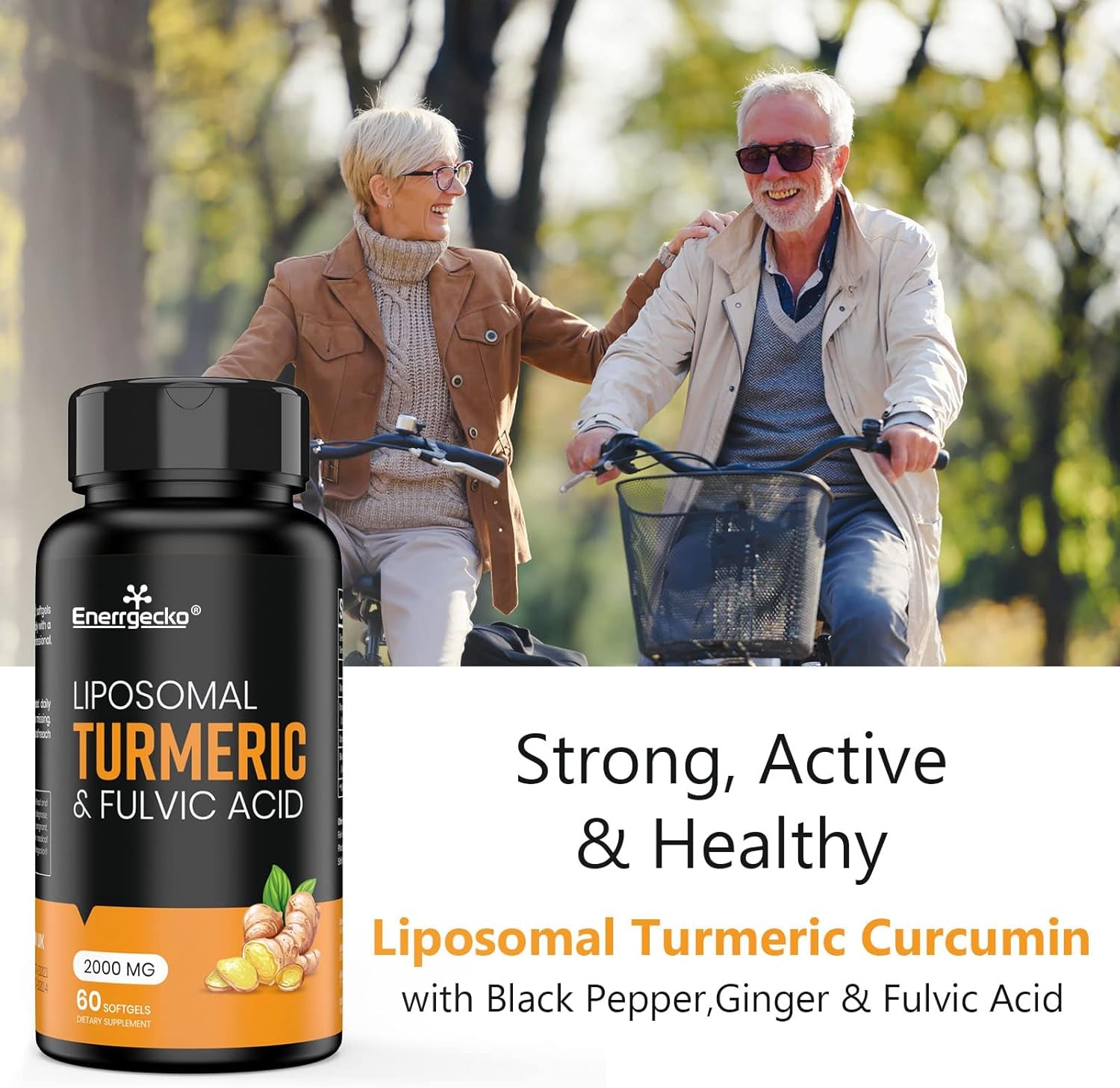 2000 Mg Liposomal Turmeric Curcumin with Black Pepper & Ginger for Superior Absorption with Fulvic Acid and Humic Acid (60 Count (Pack of 1))