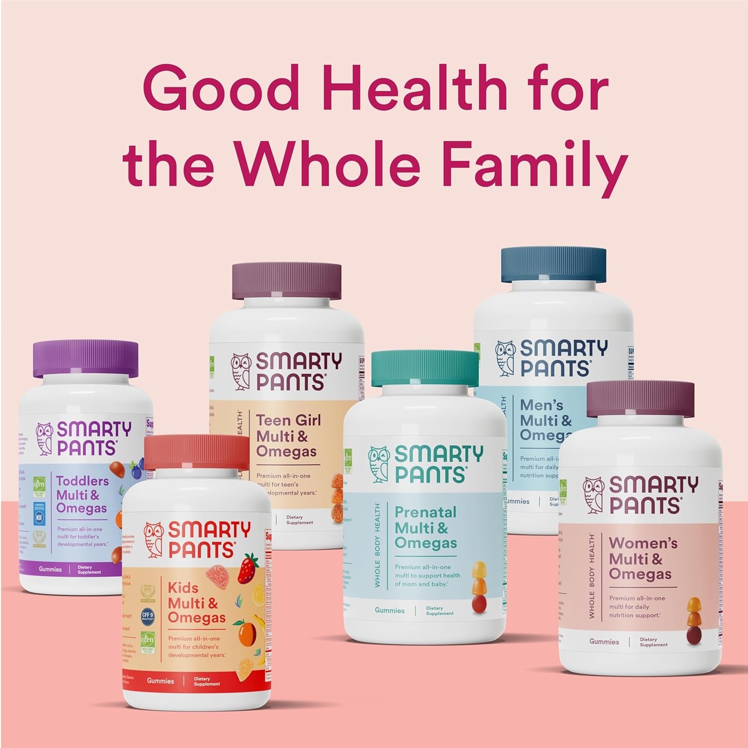 Smartypants Multivitamin for Men & Women: Multivitamin Gummies with Vitamin D3, C, Vitamin B12, B6, Vitamin A, K & Zinc, Omega 3 Fish Oil (EPA/DHA), Gluten Free, 180 Count (30 Day Supply)