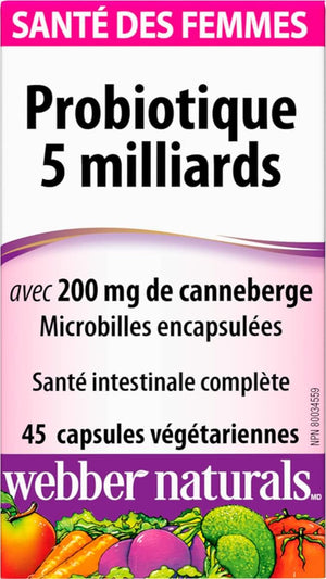 Webber Naturals Women'S Multi Probiotic with Cranberry, 45 Capsules