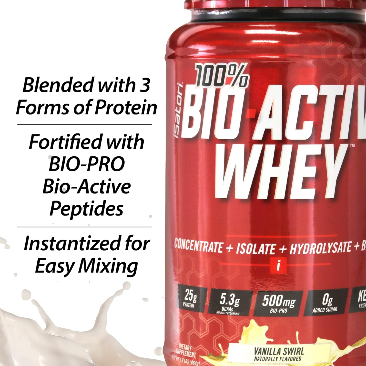Isatori Bio-Gro Vanilla Ice Cream (60 Servings) & Bio-Active Whey Protein Powder Unflavored (30 Servings)