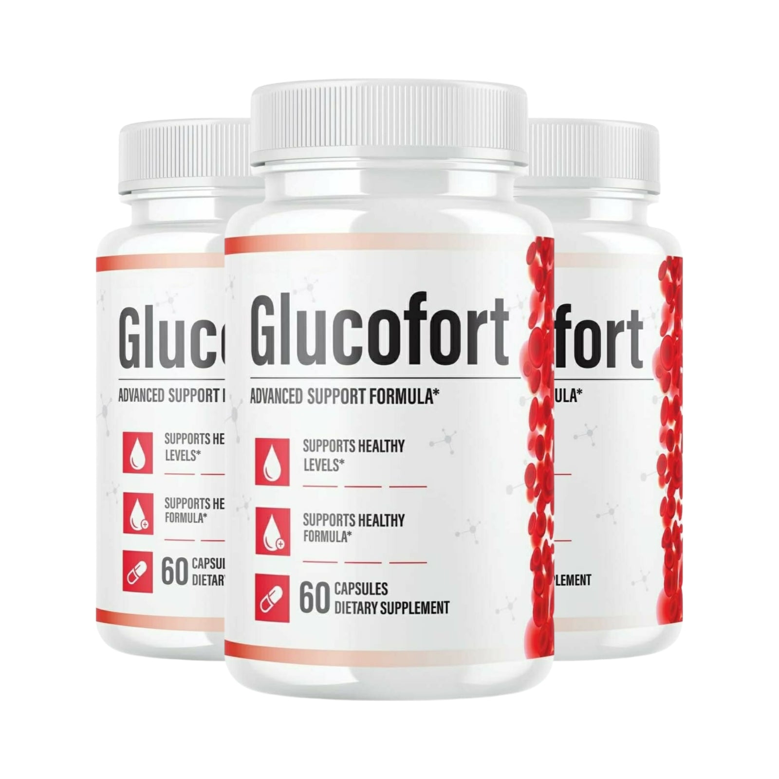 3-Pack Glucofort - Glucofort for Blood Sugar Support-180 Capsules 