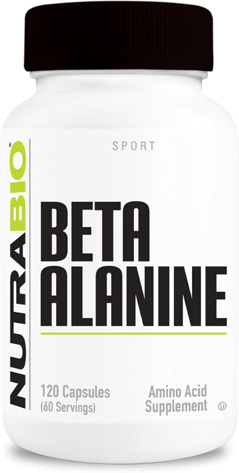 Nutrabio Beta-Alanine Supplement, 800Mg - Gluten-Free Pre-Workout Supplement to Buffer Lactic Acid, Muscle Fatigue, and Soreness, 120 Capsules