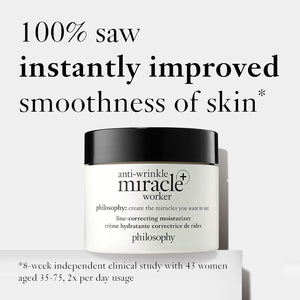Philosophy Anti-Wrinkle Miracle Worker Line-Correcting Face Moisturizer - with Vitamin C & Hyaluronic Acid - Instantly Improves Skin Smoothness and Radiance