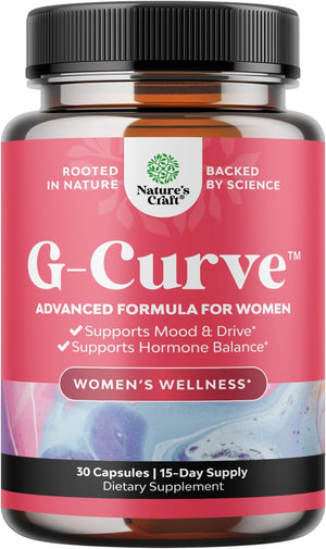 G Curve Horny Goat Weed for Women - Invigorating Feminine Blend with Maca Root for Women - Female Horny Goat Weed with Maca and Tribulus Terrestris for Women for Enhanced Energy Mood and Performance
