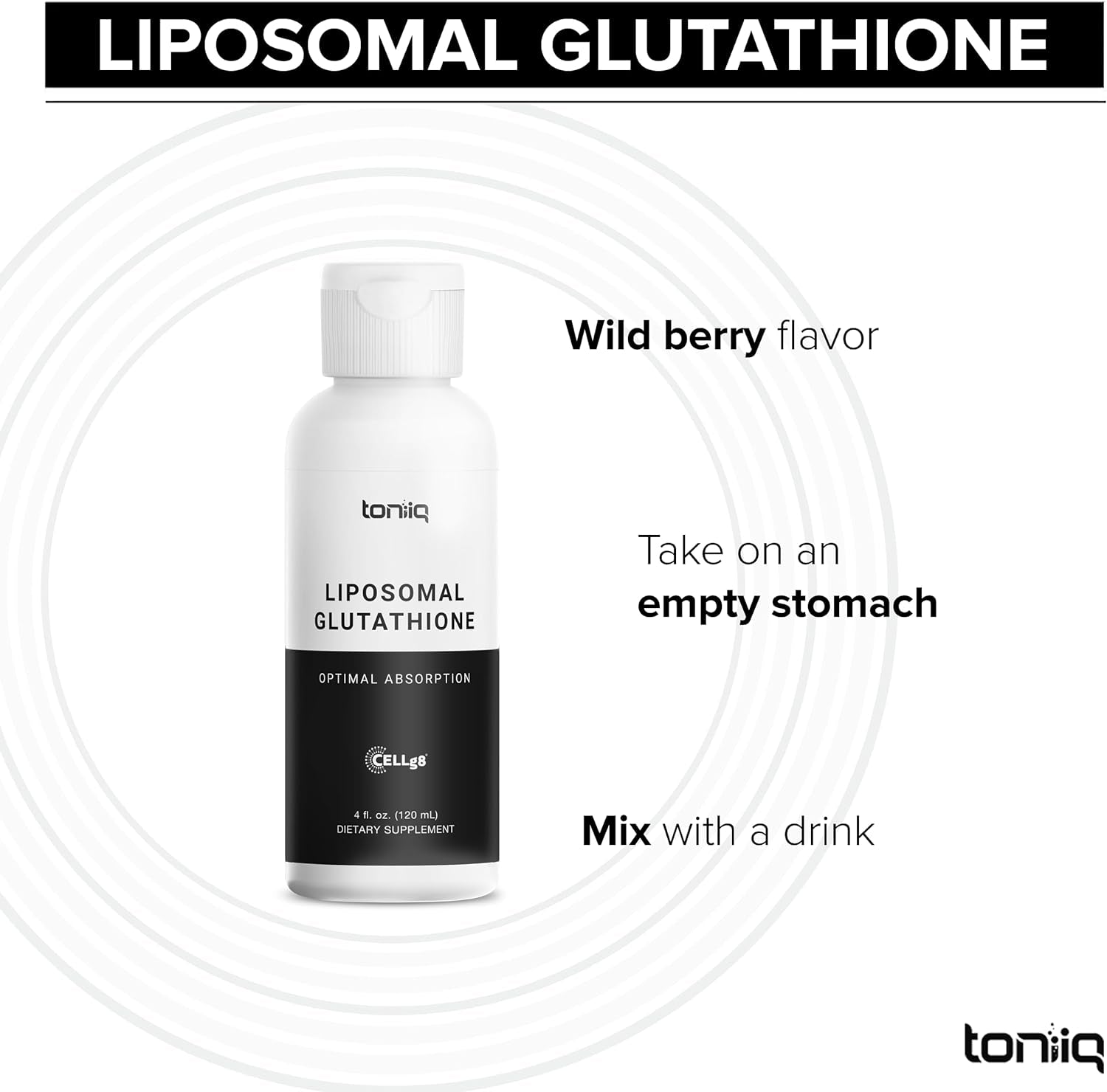 Lab Tested Ultra Bioavailable Liposomal Glutathione - 4 Fl. Oz Mixable Wild Berry Natural Flavor - High Strength Glutathione Liquid - Third-Party Tested - Increased Bioavailability Enhanced Absorption