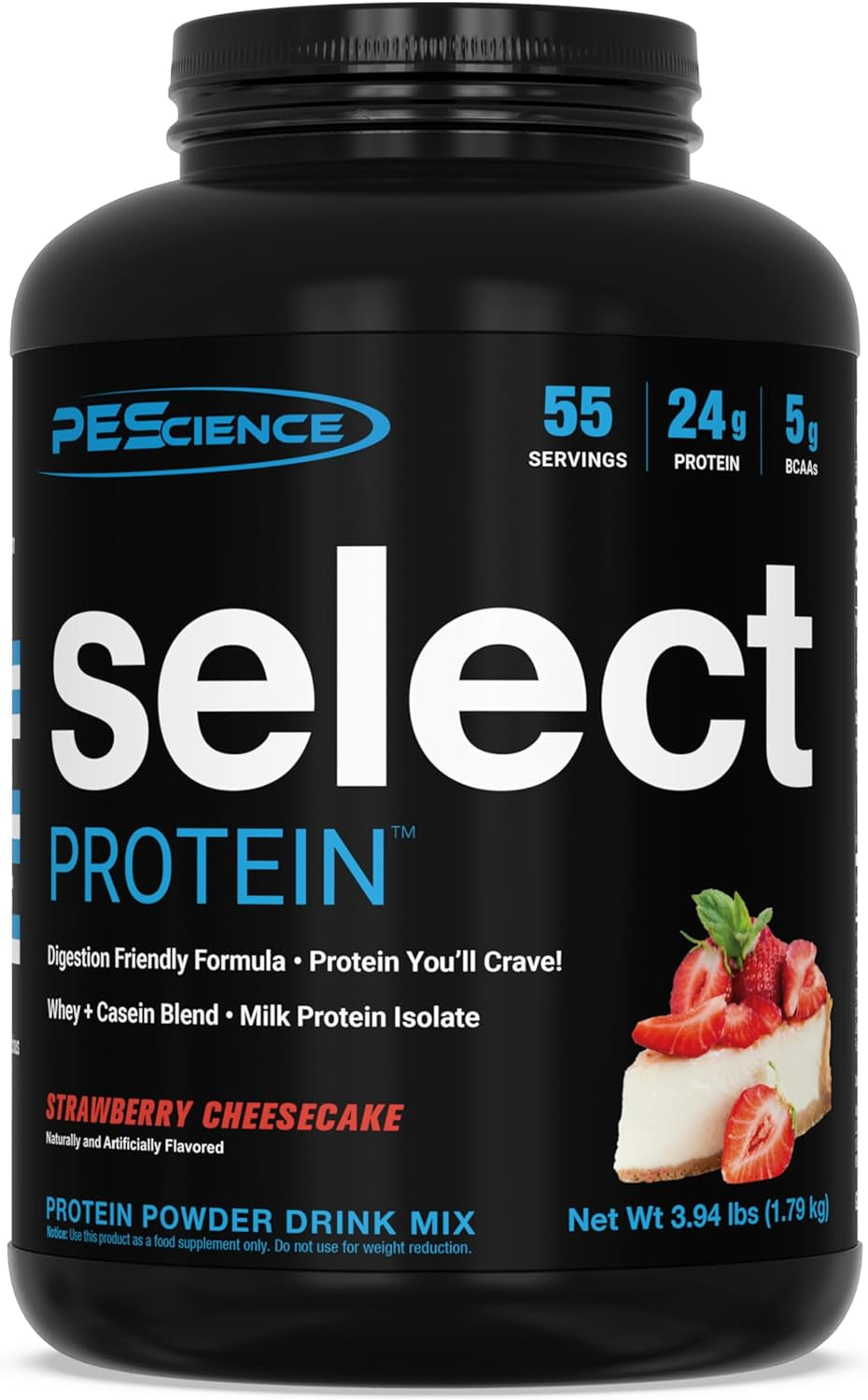 Pescience Select Low Carb Protein Powder, Strawberry Cheesecake, 55 Serving, Keto Friendly and Gluten Free 