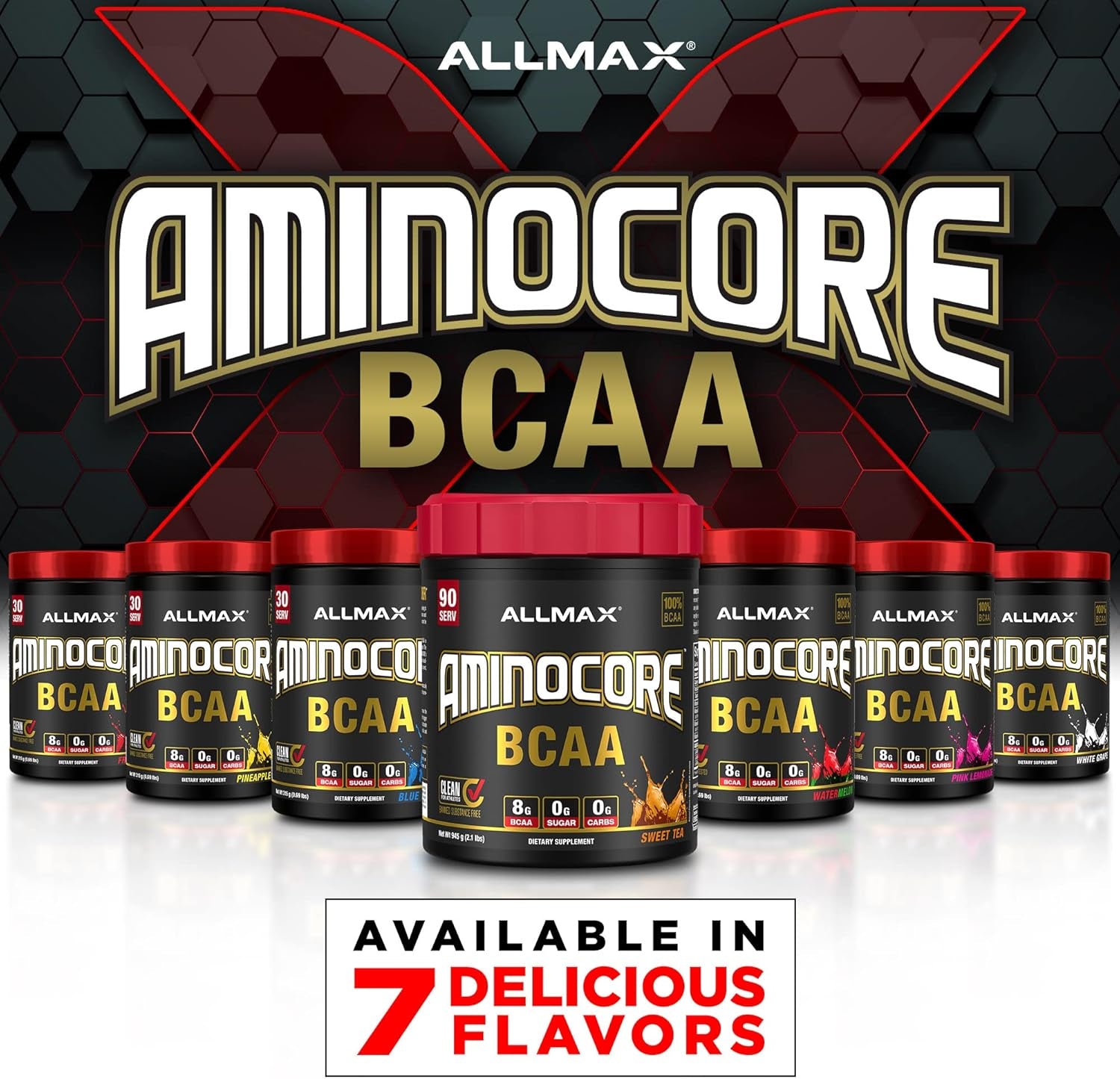 ALLMAX Nutrition AMINOCORE BCAA Powder, 8.18 Grams of Amino Acids, Intra and Post Workout Recovery Drink, Gluten Free, Sweet Tea, 945 G