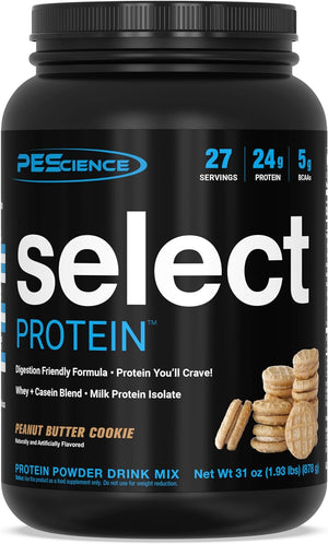 Pescience Select Protein, Peanut Butter Cookie, 27 Servings, Premium Whey and Casein Blend, 31 Oz