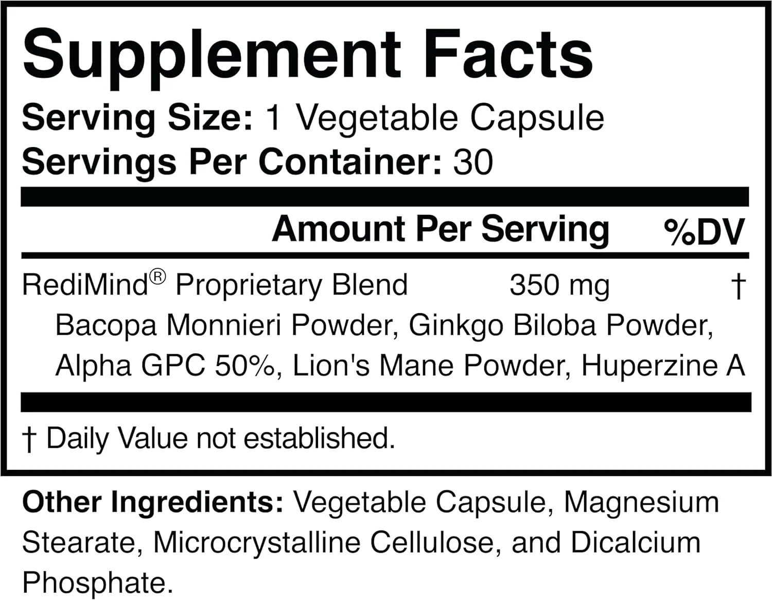 '- Natural Cognitive Enhancement Supplement - Non-Gmo, Vegan, Gluten-Free