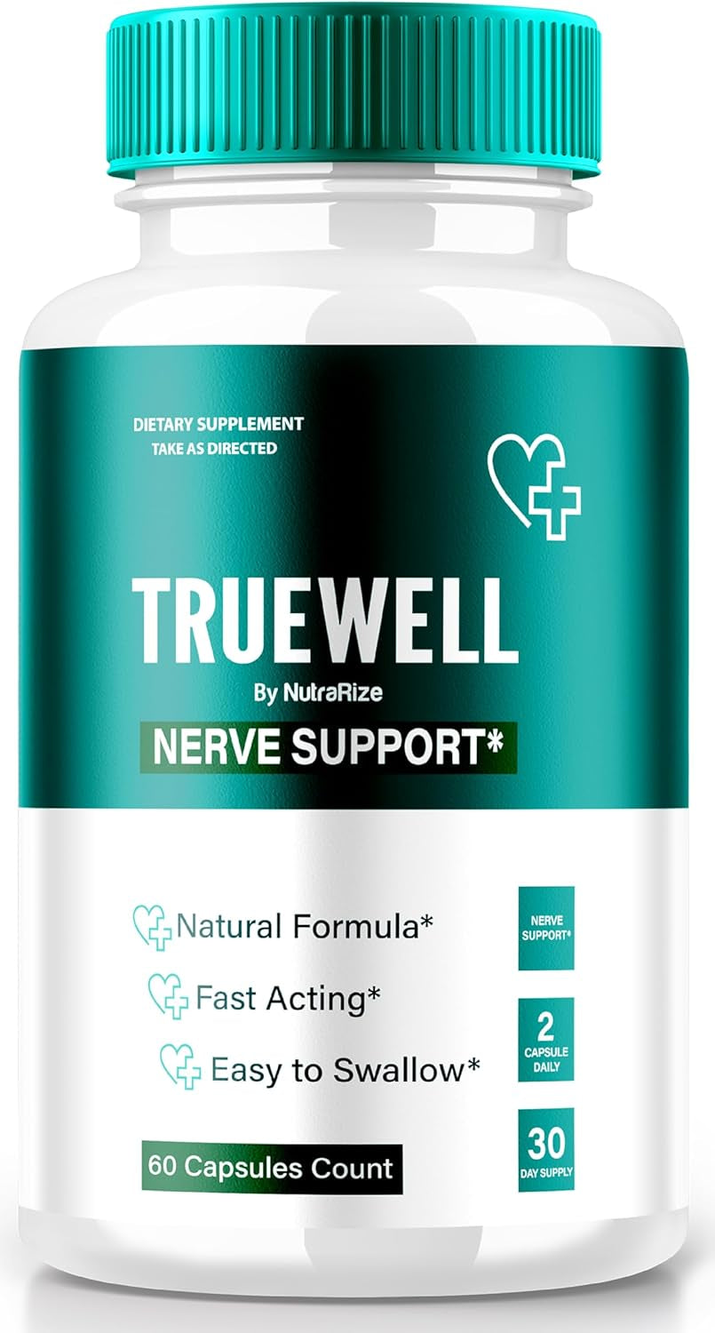 Truewell Capsules, Nerve Support Neuropathy Supplement, All Natural Body Support Formula, Maximum Strength Vitamin Pills 1000 MG, True Well Official Reviews (60 Capsules)