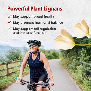 Plant Lignan Extract Capsules, Proactive Breast Health Supplement with 50 Mg SDG Lignans from Flax Seed Hulls for Healthy Estrogen Balance & PMS Mood Support Pills, 30 Count