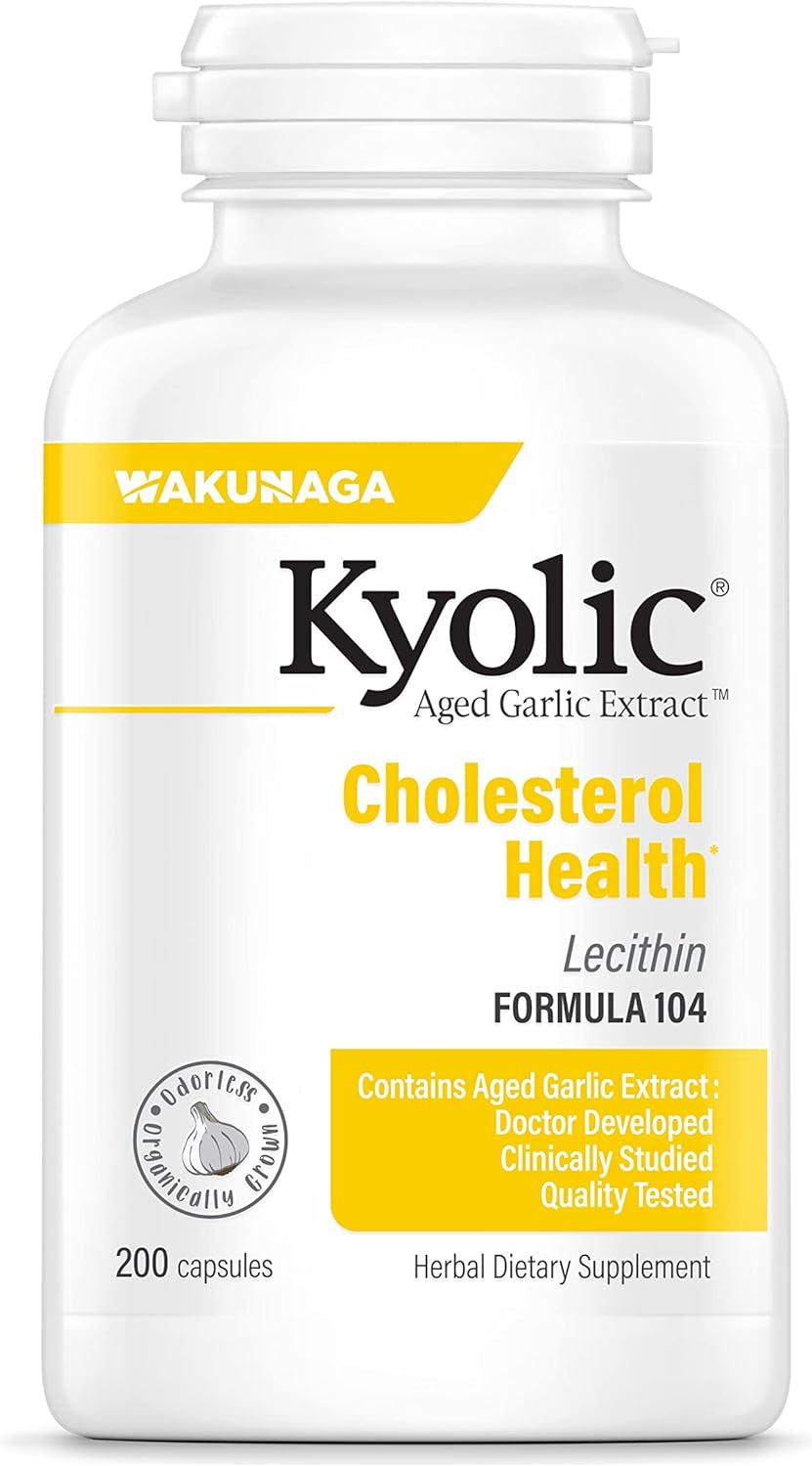 Kyolic Aged Garlic Extract Formula 104 Cholesterol Health, 300 Capsules (Packaging May Vary) 