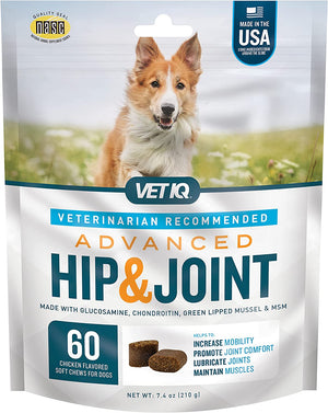 Vetiq Glucosamine Hip & Joint Supplement for Dogs, 180 Soft Chews, Dog Joint Support Supplement with MSM and Krill, Dog Health Supplies Large & Small Breed, Chicken Flavored Chewables