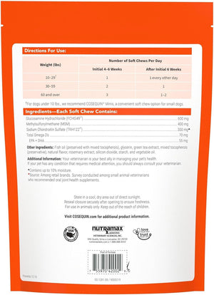 Cosequin Joint Health Supplement for Dogs - with Glucosamine, Chondroitin, MSM, and Omega-3'S, 120 Soft Chews 
