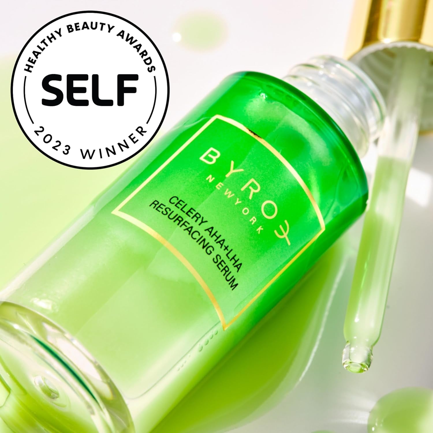 Byroe Exfoliating AHA Serum | Gentle Celery Serum for Resurfacing and Acne Prone Skin | Clarifying Pore Minimizer with Vitamin 12 Complex and LHA from Salicylic Acid | Vegan 30 ML