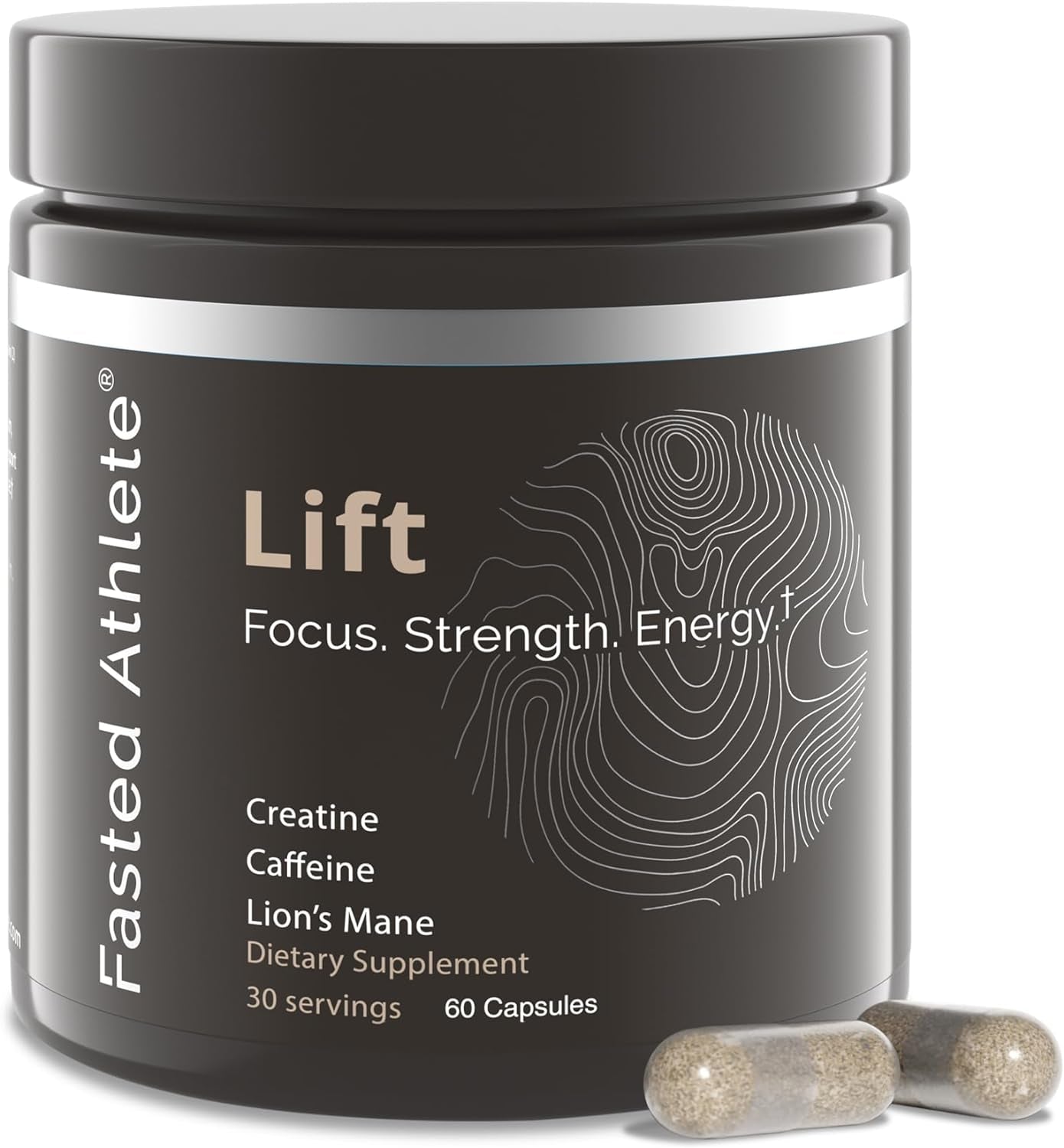 Lift – Lions Mane Mushroom Supplement - Brain Booster for Focus, Energy, & Productivity – Time Release Caffeine & Creatine – Nootropics, Mushrooms, Performance Formula, 60 Capsules 